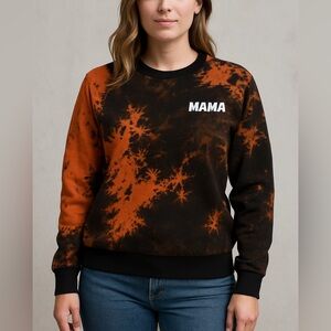 Lg MAMA tie dye crewneck sweatshirt crew nec casual‎ cozy oversized momma mother